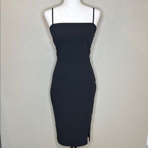 Express Black Sheath Midi Dress with Slit